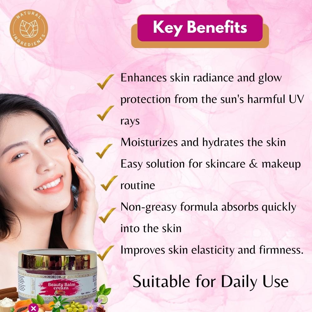 Vedaxry Ayurvedic BB Cream, Moisturizer, Foundation, and Sunscreen | Protect Skin from Harmful UV rays & Prevent Sun Damage-50gm