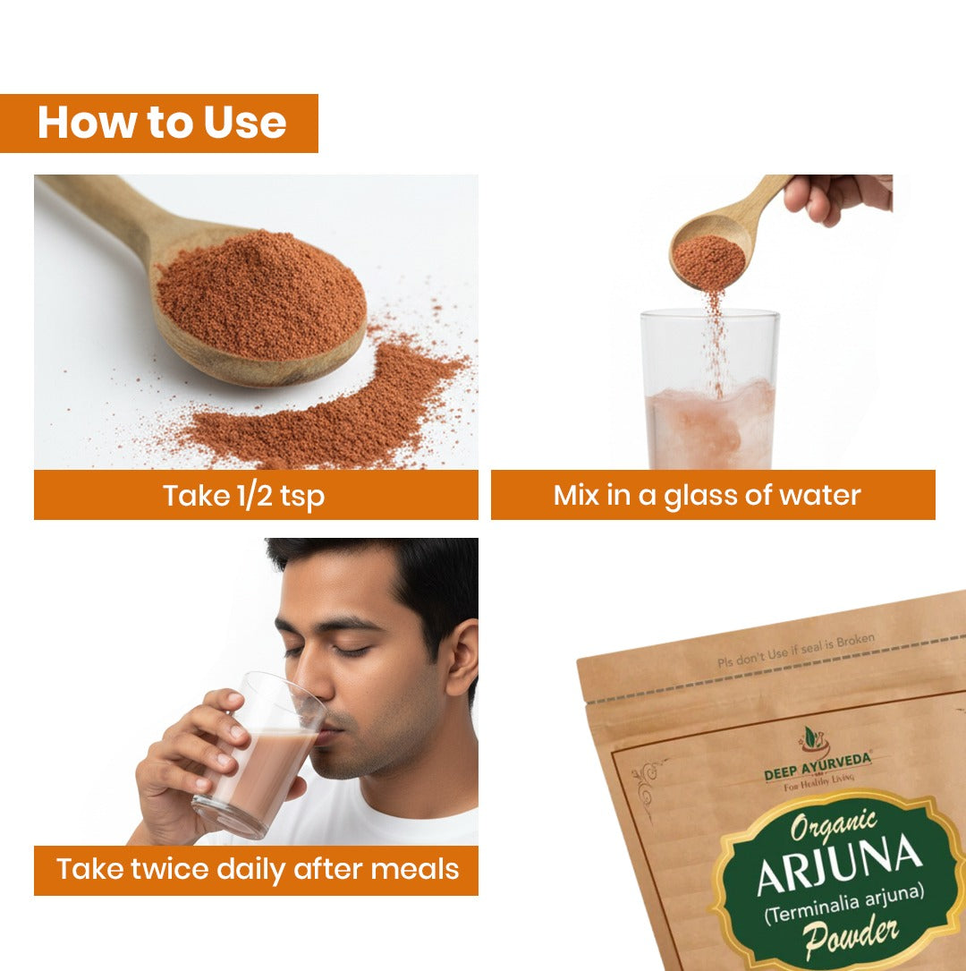 Organic Arjuna Bark Powder (Terminalia Arjuna)