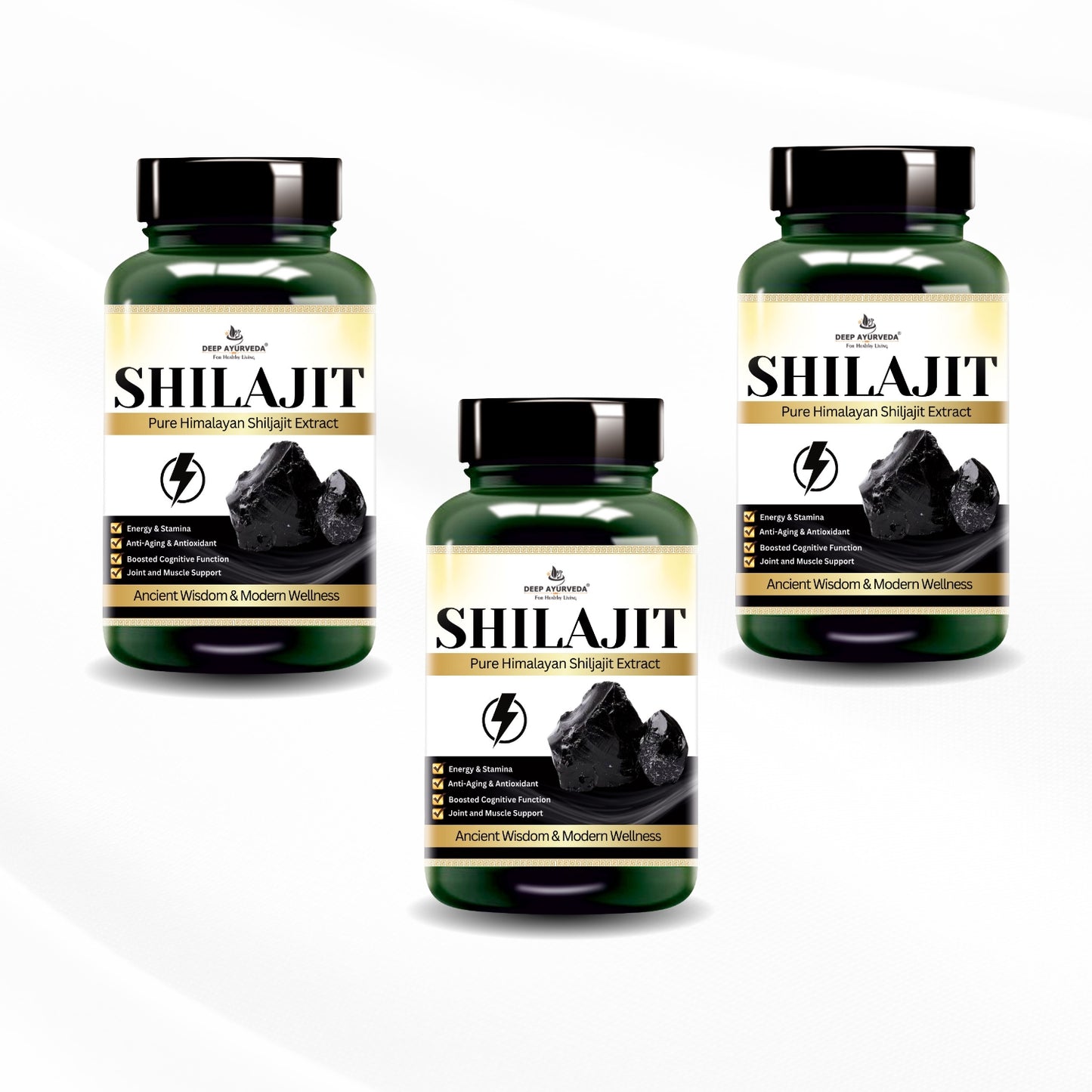 Shilajit Vegan Capsules – 500mg | Himalayan Energy & Vitality Booster | 60 Caps