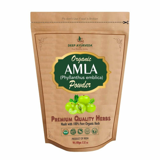 Organic Amla Powder (Emblica Offcinalis) | 100 gm - Deep Ayurveda