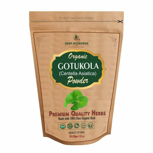 Organic Gotukola Powder (Centella Asiatica) | 100 gm - Deep Ayurveda