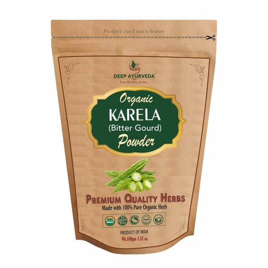 Organic Karela Powder (Bitter Gourd) | 100 gm - Deep Ayurveda
