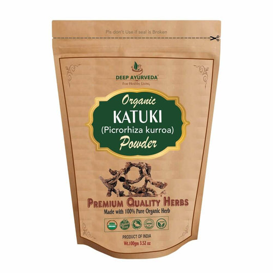 Organic Katuki Powder (Picrorhiza kurroa) | 100 gm - Deep Ayurveda