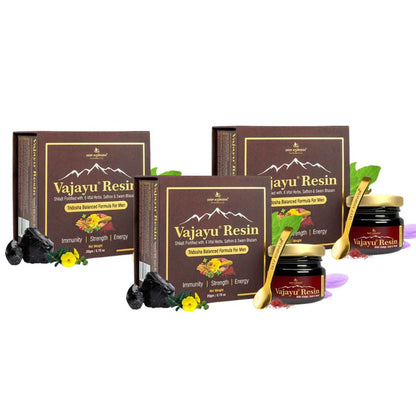 Vajayu® Natural Shilajit Resin with Saffron – Testosterone Support & Natural Energy Booster for Men – 20g