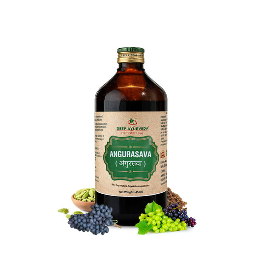 Angoorasava Classical Ayurvedic Liquid Tonic by Deep Ayurveda | 450 ml
