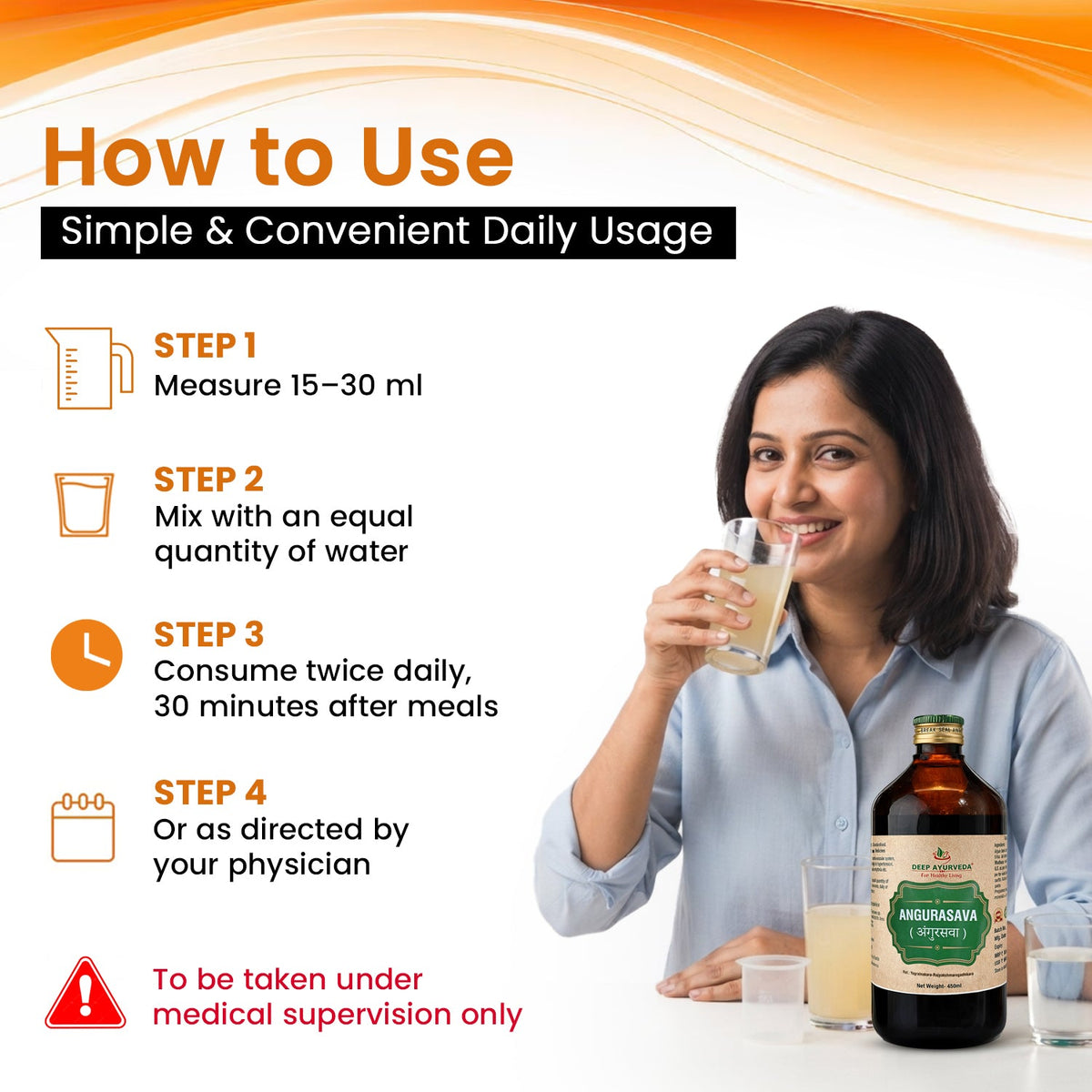 Angoorasava Classical Ayurvedic Liquid Tonic by Deep Ayurveda | 450 ml