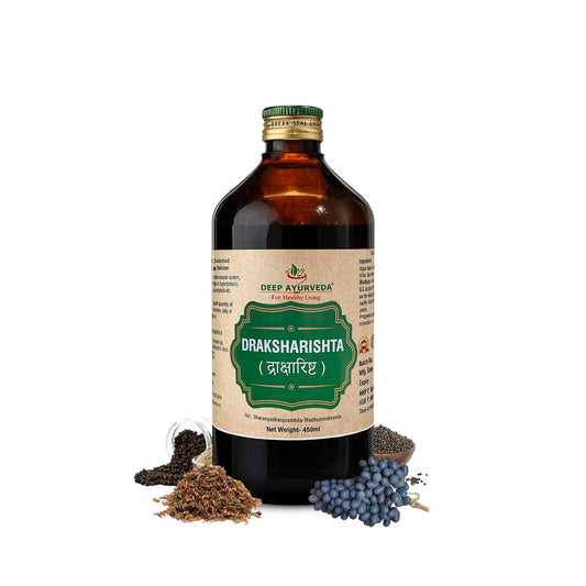 Draksharishtam Classical Ayurvedic Liquid Tonic by Deep Ayurveda | 450 ml