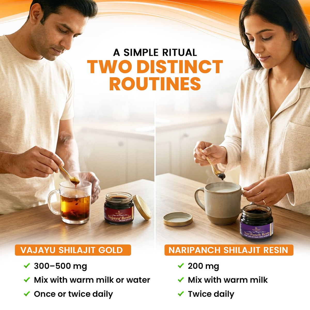 Deep Ayurveda Vajayu & NariPanch Shilajit Resin Combo – 20g Each