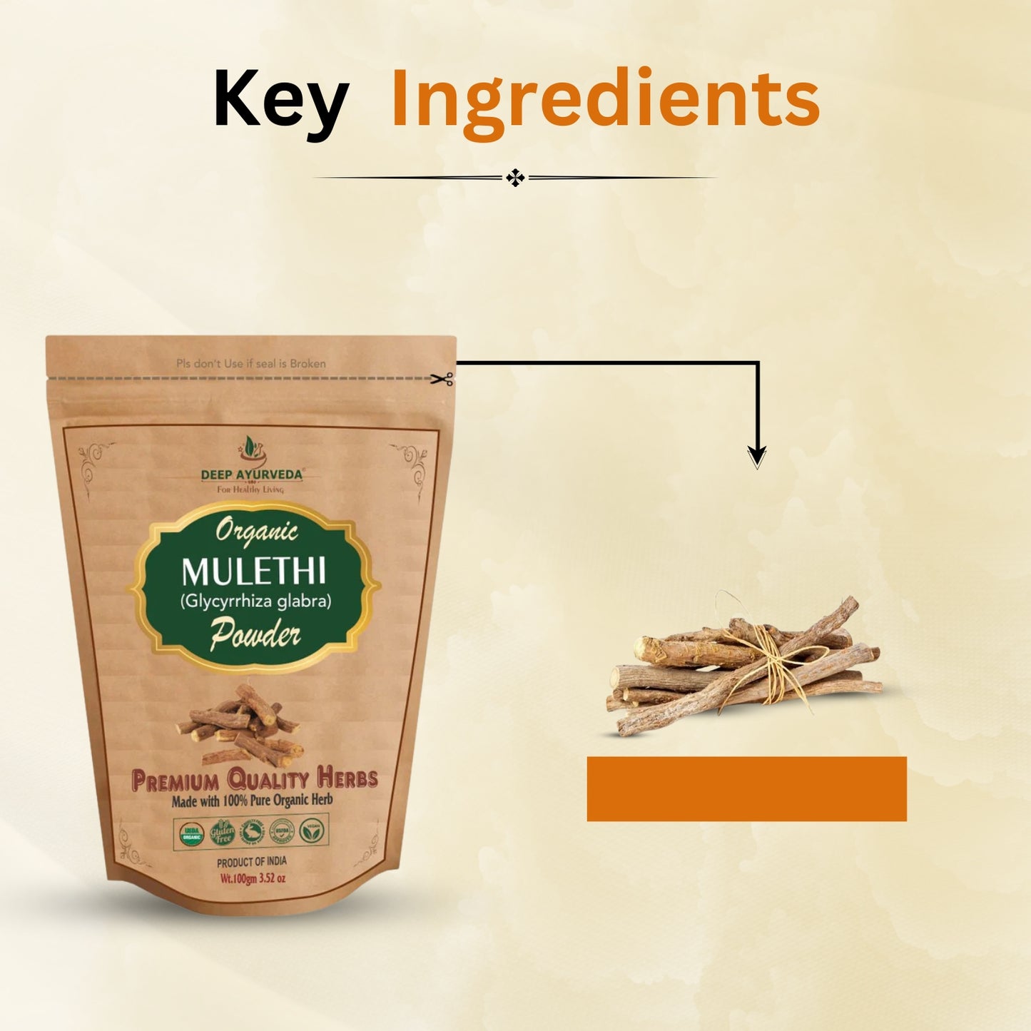 Key ingredients Mulethi Powder