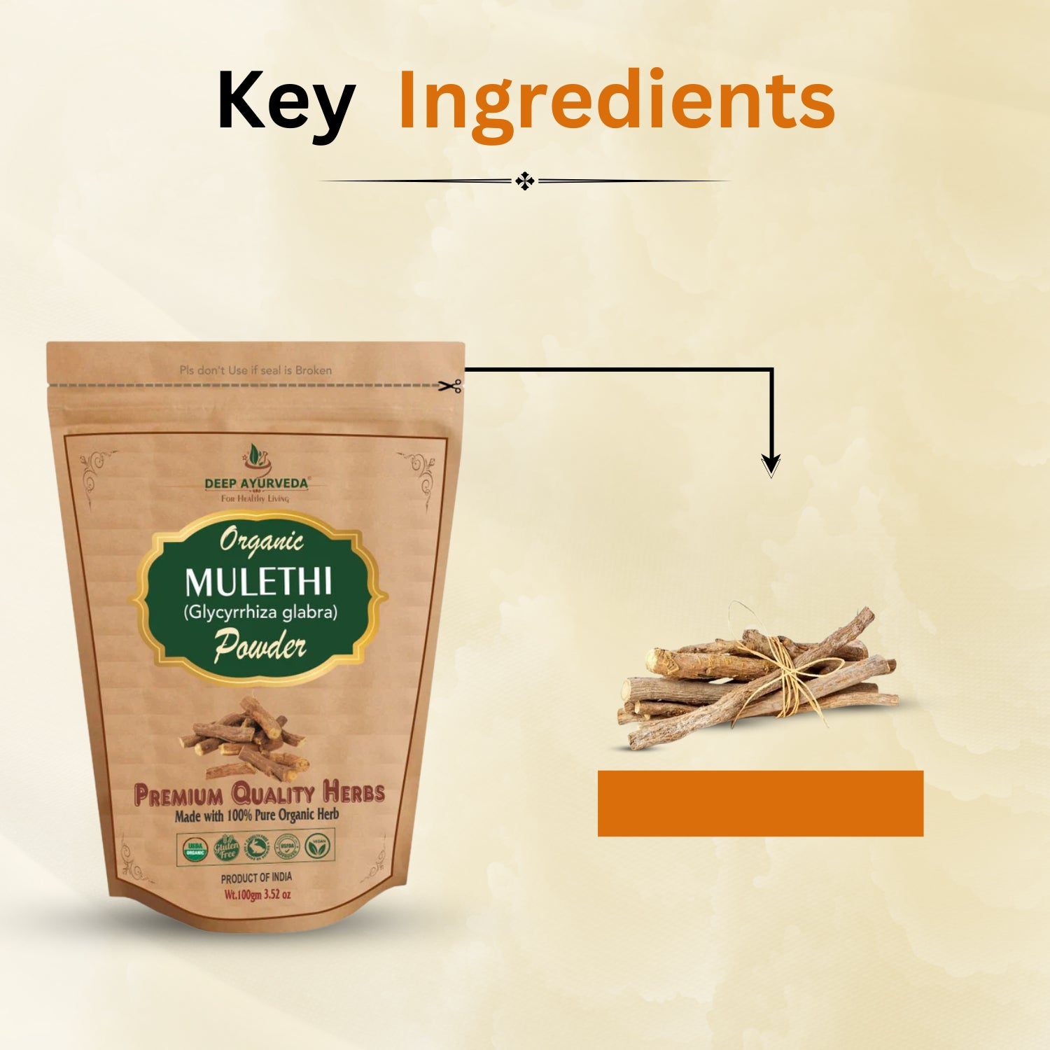 Key ingredients Mulethi Powder