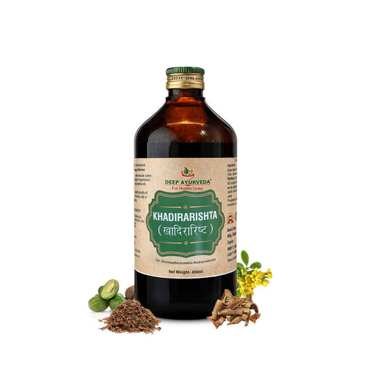 Khadirarishtam Classical Ayurvedic Liquid Tonic by Deep Ayurveda | 450 ml