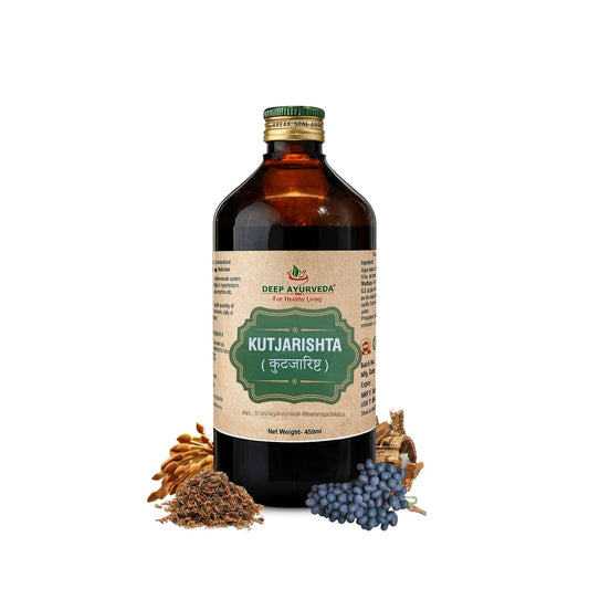 Kutajarishta Classical Ayurvedic Liquid Tonic by Deep Ayurveda | 450 ml