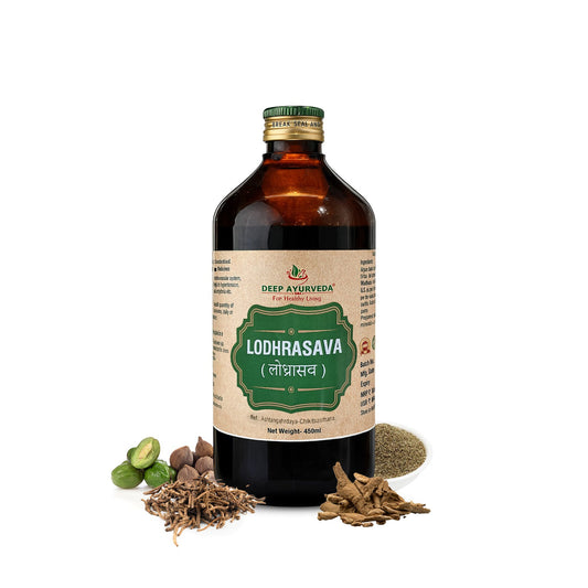 Lodhrasava | Classical Ayurvedic Liquid Tonic by Deep Ayurveda | 450 ml