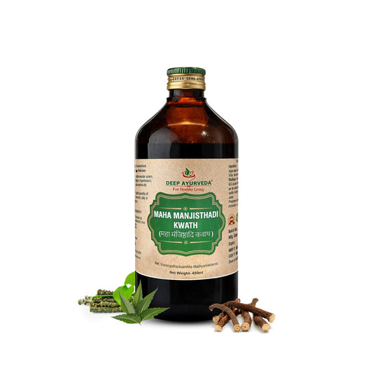 Mahamanjisthadi Kwath | Classical Ayurvedic Liquid Tonic by Deep Ayurveda | 450 ml