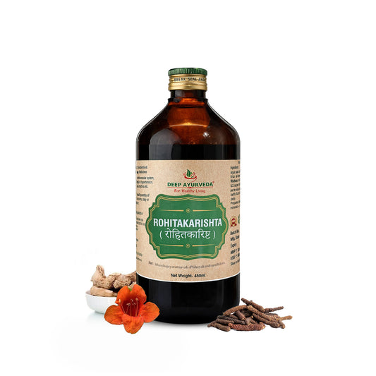 Rohitakarishta | Classical Ayurvedic Liquid Tonic by Deep Ayurveda | 450 ml