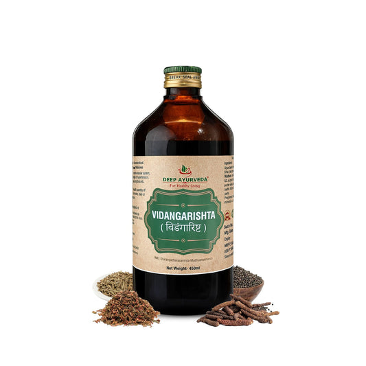 Vidangarishta Classical Ayurvedic Liquid Tonic by Deep Ayurveda | 450 ml