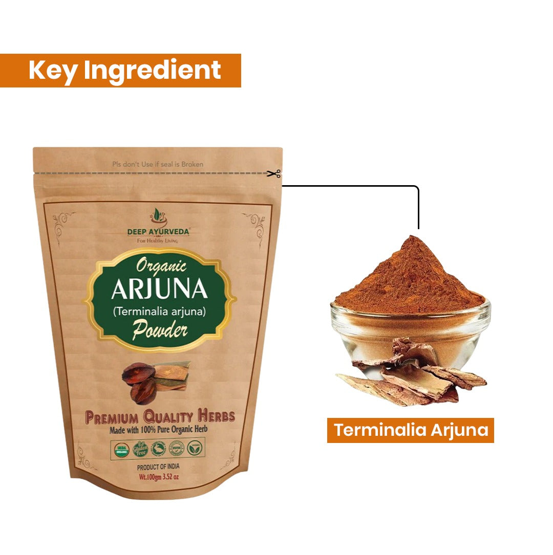Organic Arjuna Bark Powder (Terminalia Arjuna)