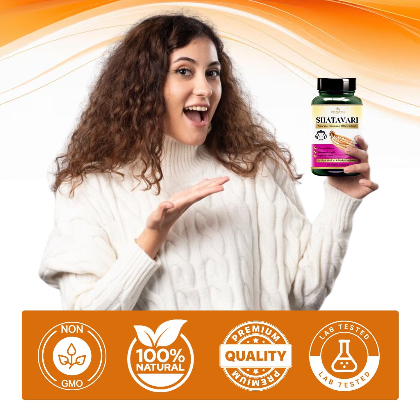 Shatavari Extract Based Vegan Capsules | Hor monal Balance and Vitality Support-500mg