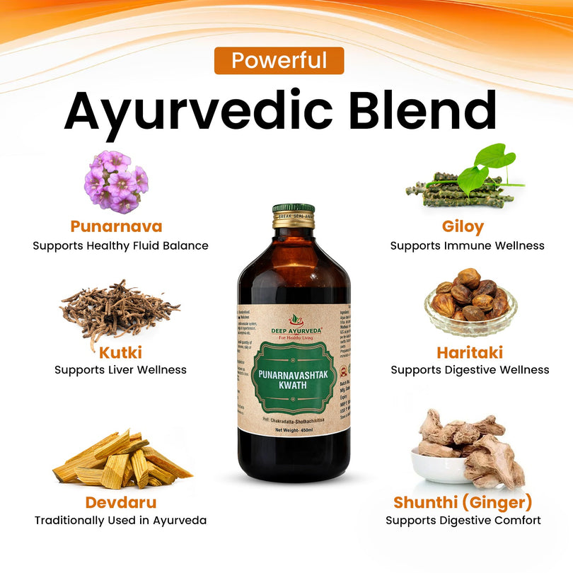 Punarnavashtak Kwath (Pravahi) | Classical Ayurvedic Liquid Tonic by Deep Ayurveda | 450 ml