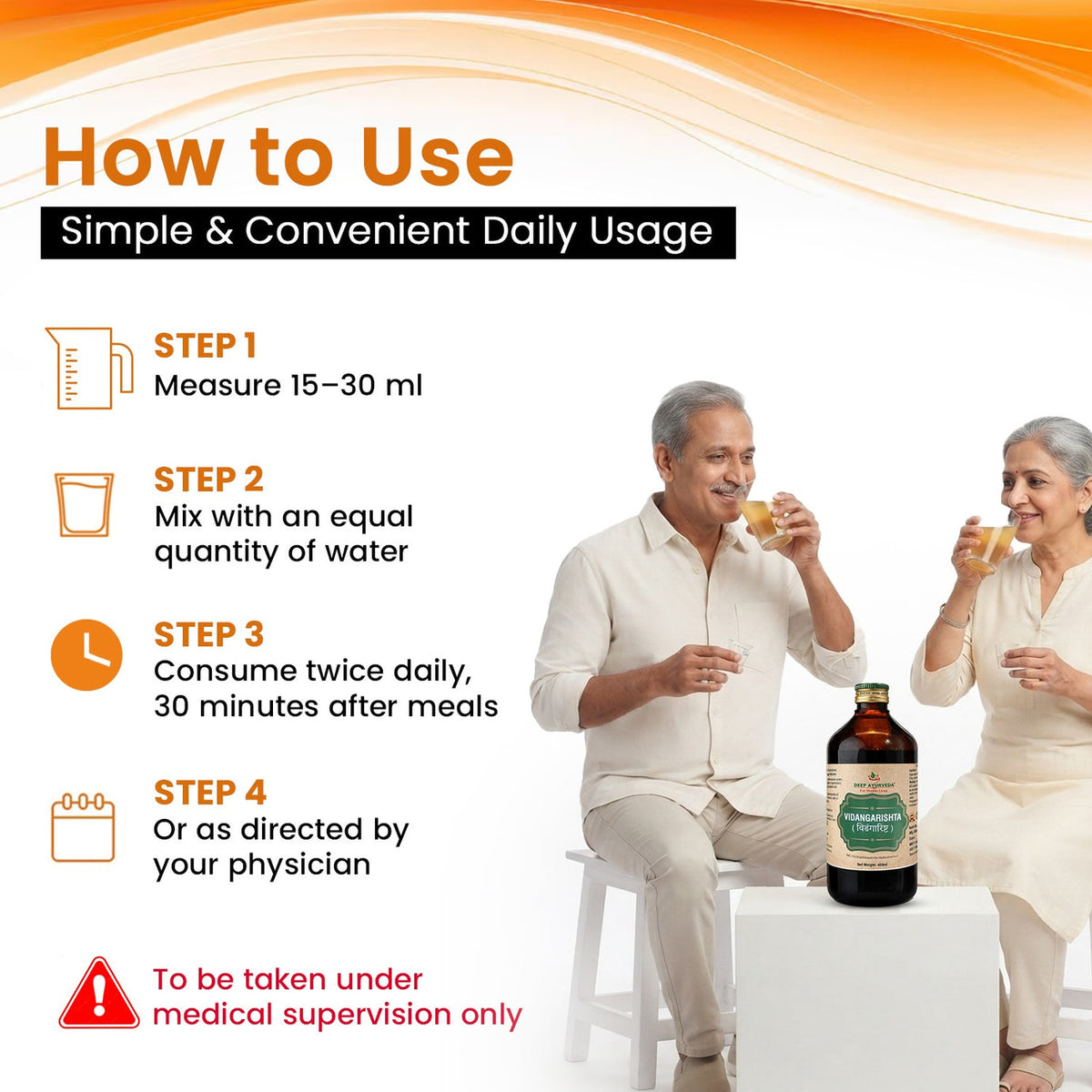 Vidangarishta Classical Ayurvedic Liquid Tonic by Deep Ayurveda | 450 ml