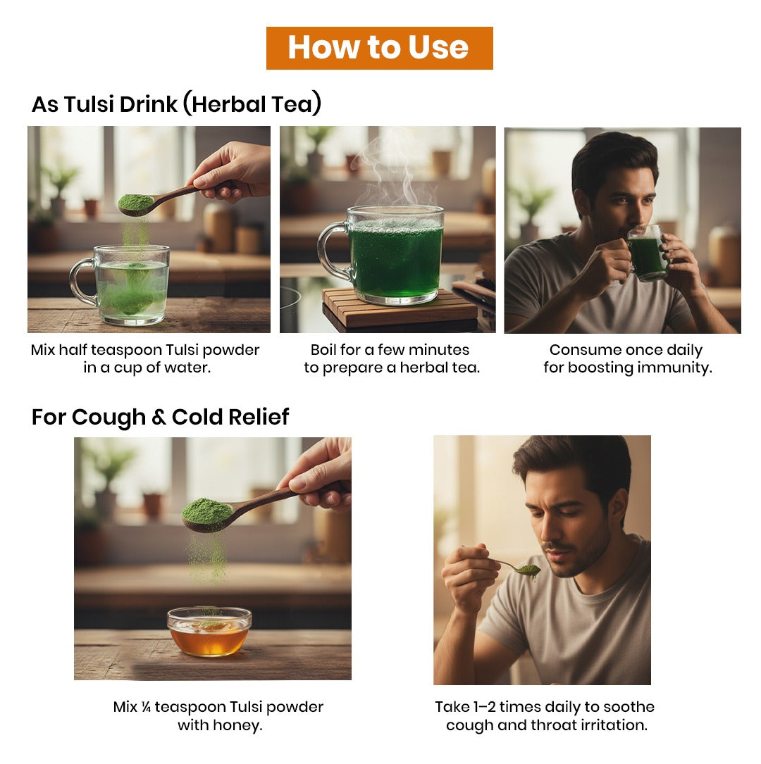 Organic Tulsi Powder (Ocimum Sanctum)