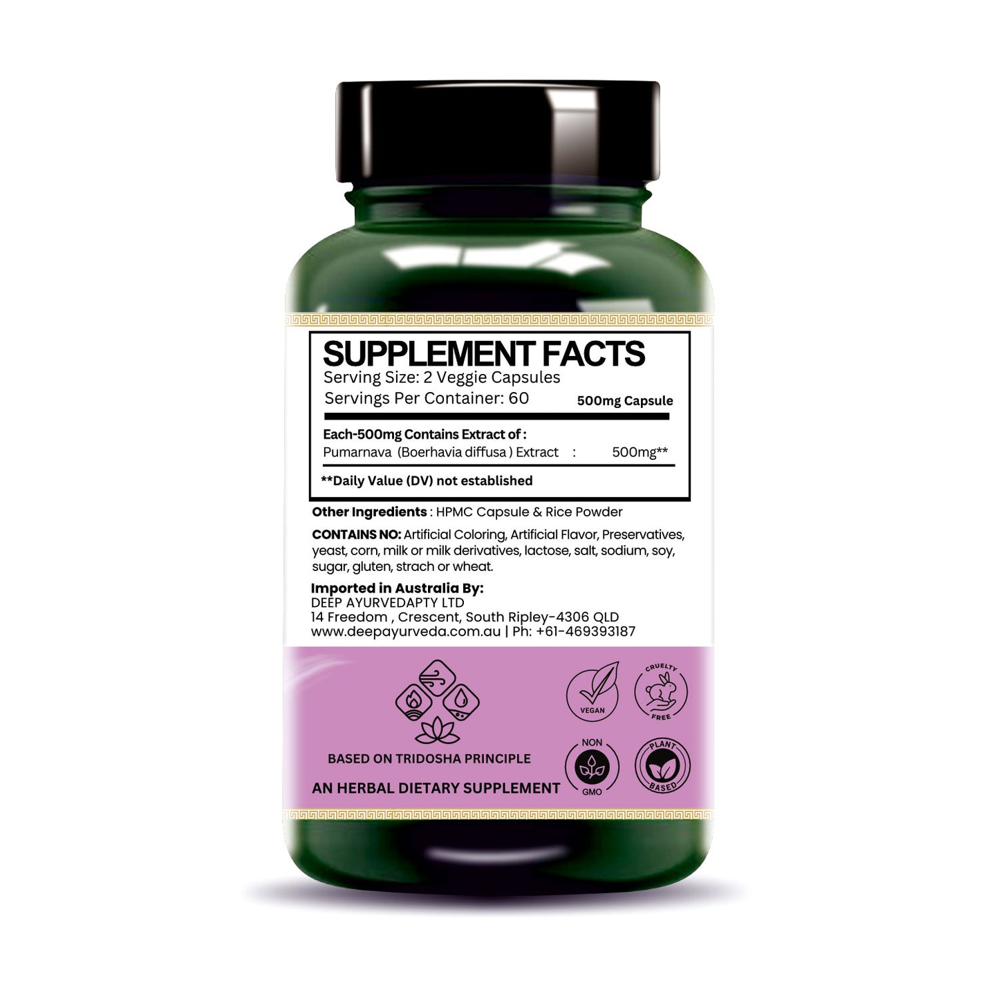 Punarnava (Boerhavia diffusa) Vegan Capsule Made with 10:1 Extract | Support Kidney & Liver Health Liver & Detoxification