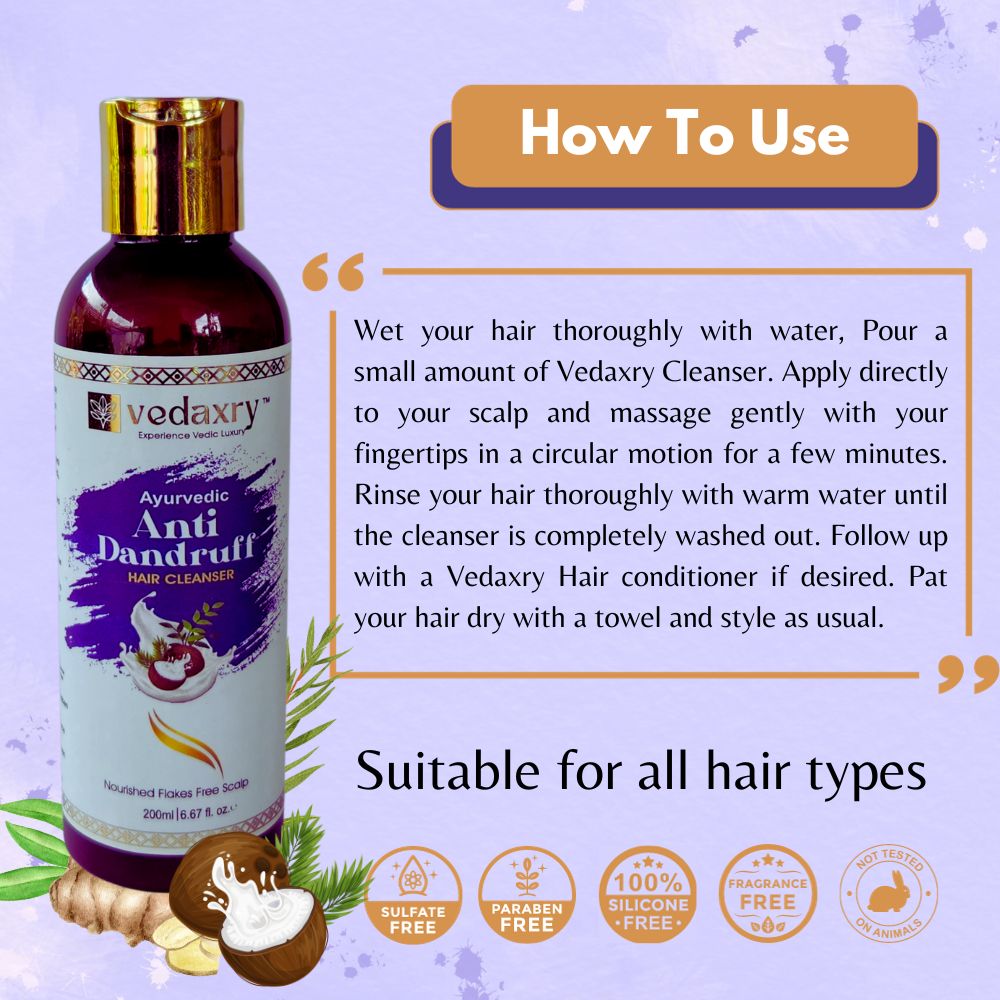 Vedaxry Ayurvedic Anti-Dandruff Hair Cleanser use