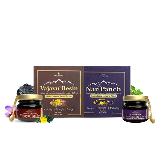 Deep Ayurveda Vajayu & NariPanch Shilajit Resin Combo – 20g Each