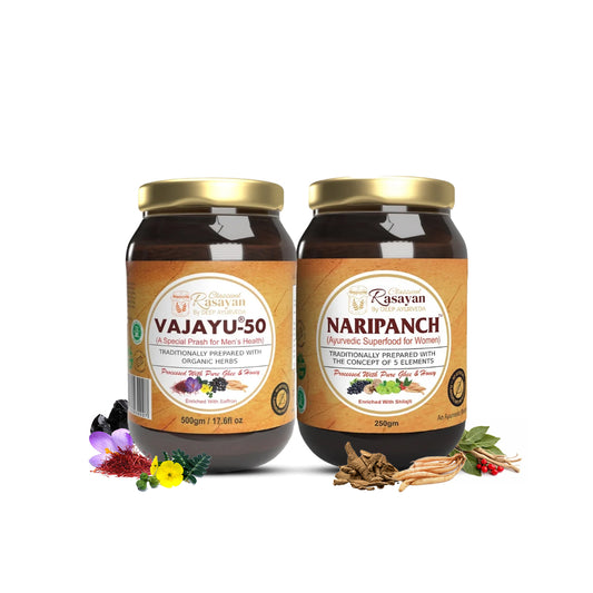 Vajayu ® Prash+ NariPanch® Combo Pack: Restore and Rejuvenate Your Energy, Stamina, and Vitality for Improved Wellbeing