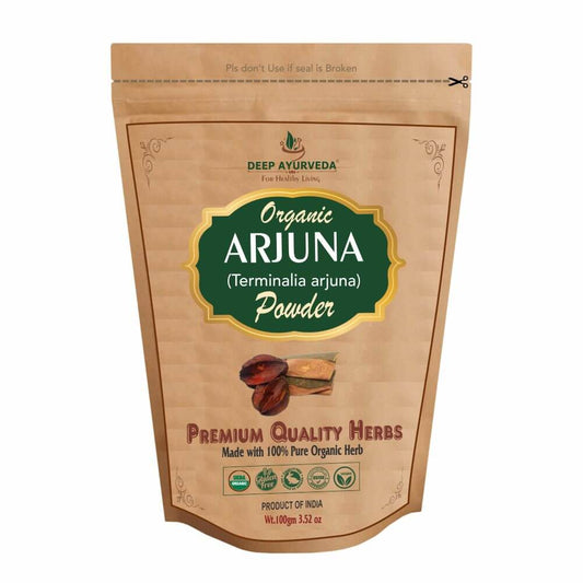 Organic Arjuna Bark Powder (Terminalia Arjuna) | 100 gm - Deep Ayurveda