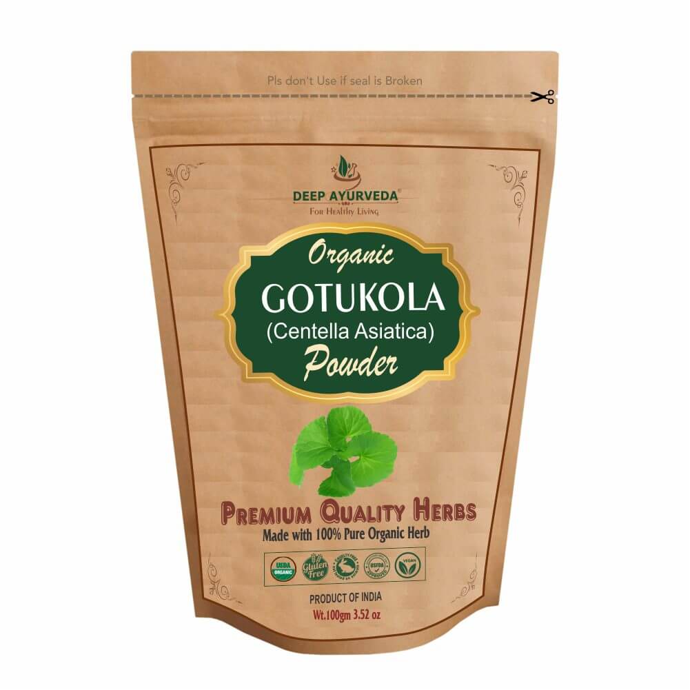 Organic Gotukola Powder (Centella Asiatica) | 100 gm - Deep Ayurveda